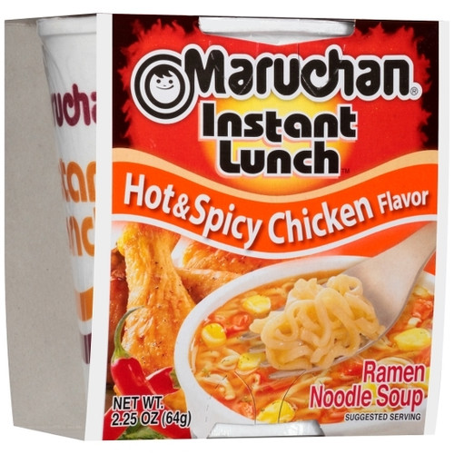 Maruchan Instant Hot & Spicy Chicken Flavored Ramen Noodle Soup, 2.25 Ounces, 12 Per Case